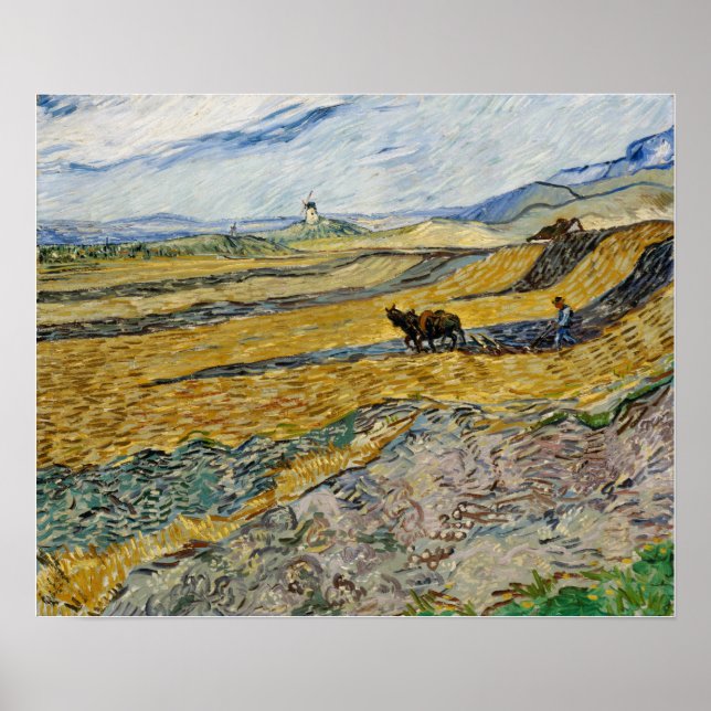 Póster Van Gogh - Campo Cerrado Con Flores (Frente)