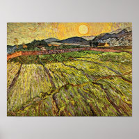 Van Gogh - Campo cerrado con sol naciente