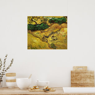Póster Van Gogh - Campo con dos conejos