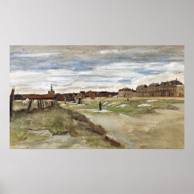 Póster Van Gogh - Campo de blanqueo en Scheveningen (Frente)