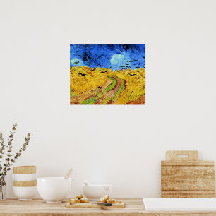Póster Van Gogh - Campo de trigo con cuervos,