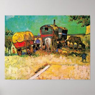Póster Van Gogh - Campo gitano con peluche
