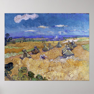 Póster Van Gogh - Campos De Trigo Con Auvers De Calderón