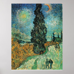 PÓSTER VAN GOGH - CARRETERA CON CYPRESS Y STAR