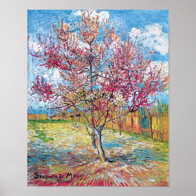 Póster Van Gogh - Cartel de Melocotones Rosas (Frente)