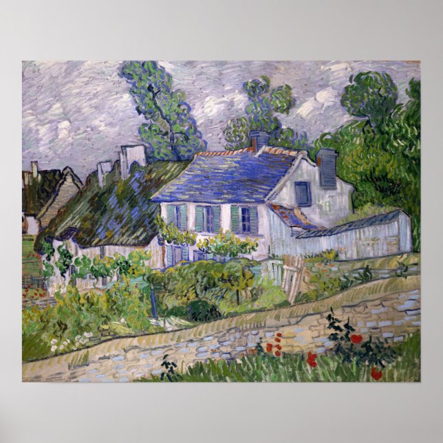Póster Van Gogh - Casas En Auvers (Frente)