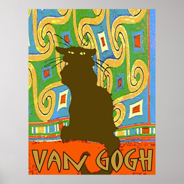 Póster Van Gogh Cat (Frente)