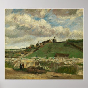 Póster Van Gogh - Colina de Montmartre con cantera