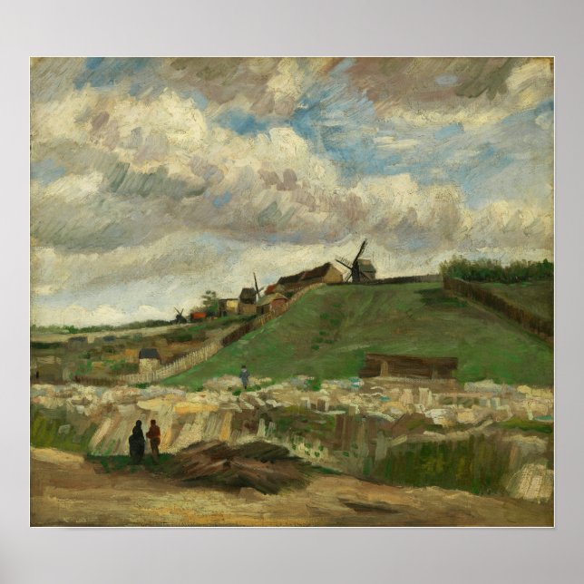 Póster Van Gogh - Colina De Montmartre Con Cantera De Pie (Frente)