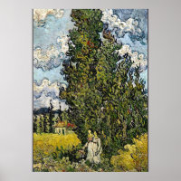Van Gogh - Cypreses con dos mujeres