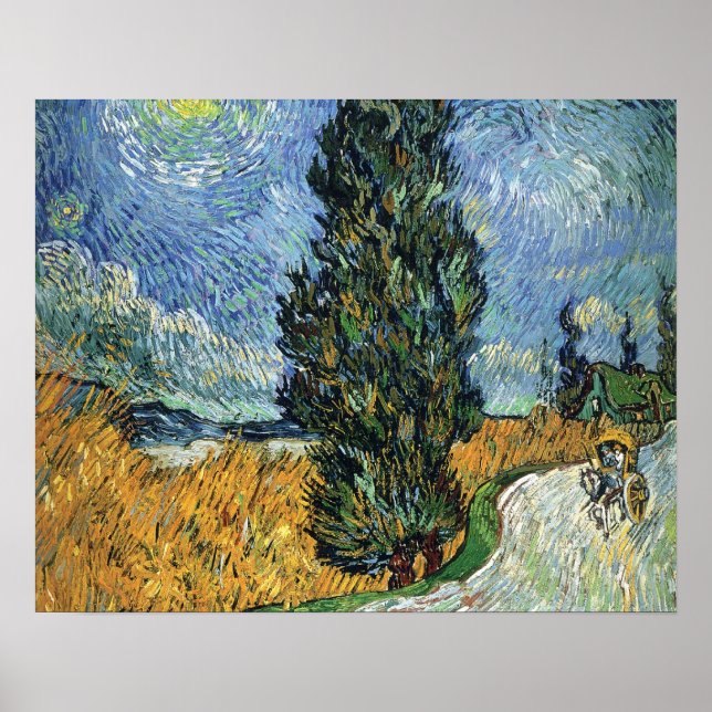 Póster Van Gogh Cypresses (Frente)