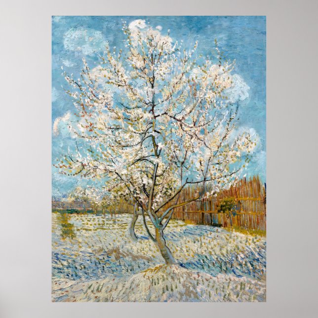 Póster Van Gogh, El Árbol Rosa, 1888 (Frente)