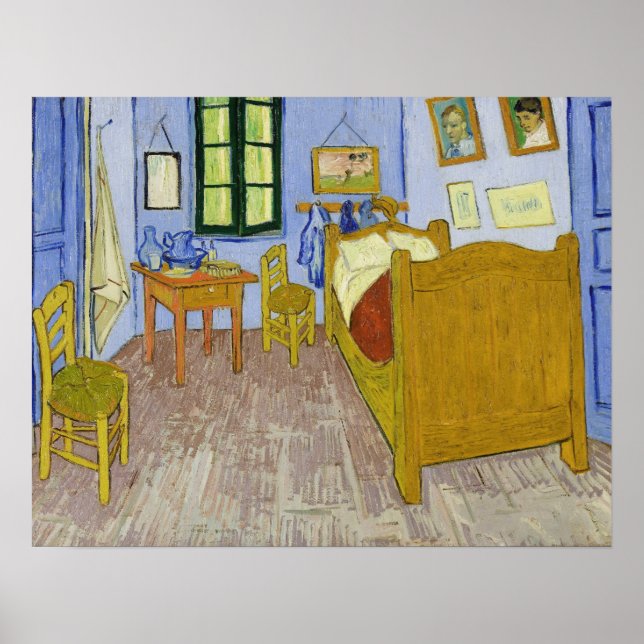 Póster Van Gogh - El dormitorio del artista en Arlés (Frente)