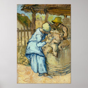 Póster Van Gogh - El esquilador de ovejas (Según Millet)