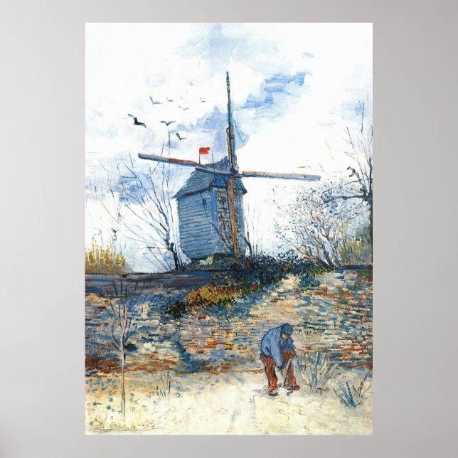 Póster Van Gogh: El molino de Galette (Frente)