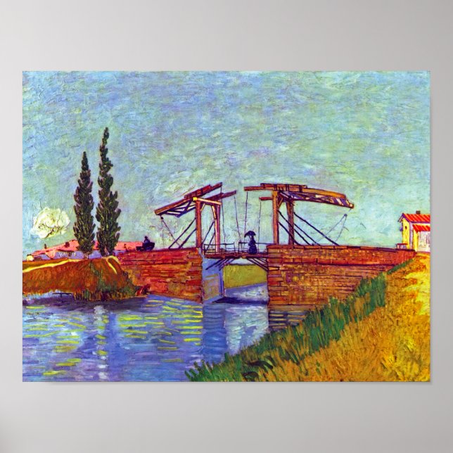 Póster Van Gogh - El puente de Langlois en Arlés (Frente)