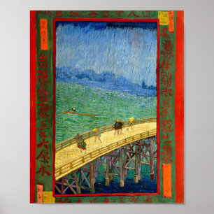 Póster Van Gogh El puente en la lluvia tras Hiroshige