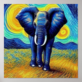 Póster Van Gogh Elephant