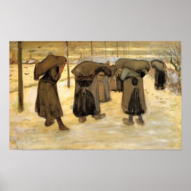 Póster Van Gogh - Esposas de mineros cargando sacos de ca (Frente)