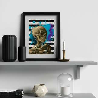Póster Van Gogh Esqueleto con Cigarrillo Encendido Pop Ar