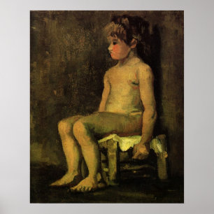 Póster Van Gogh; Estudio de una niña, sentada, Retrato