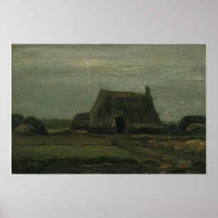 Póster Van Gogh - Farm With Stacks Of Peat
