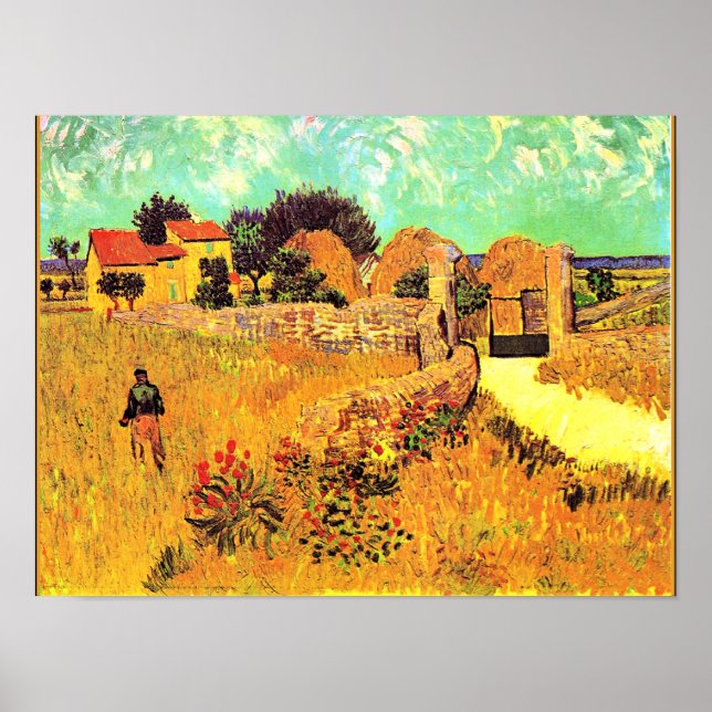 Póster Van Gogh - Farmhouse in Provence (Frente)