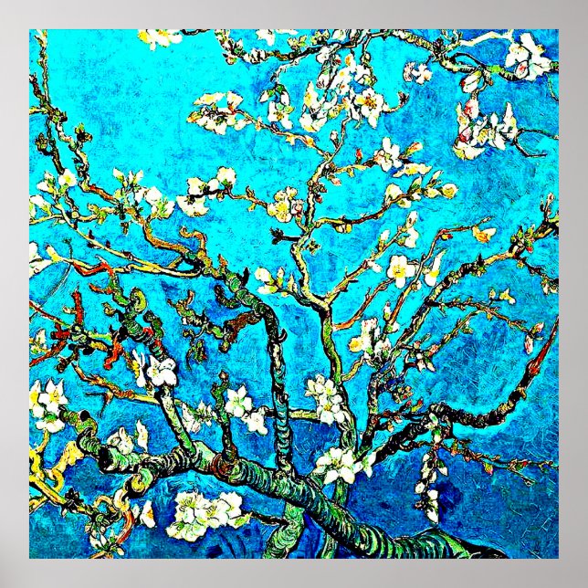 Póster Van Gogh - Flores de almendra (Frente)