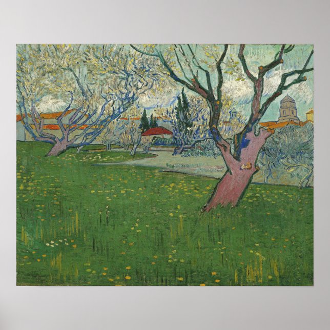 Póster Van Gogh - Flores De Los Huertos Vistas A Arles (Frente)