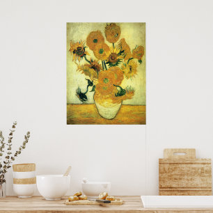Póster Van Gogh - Girasoles 14, pintura famosa, 