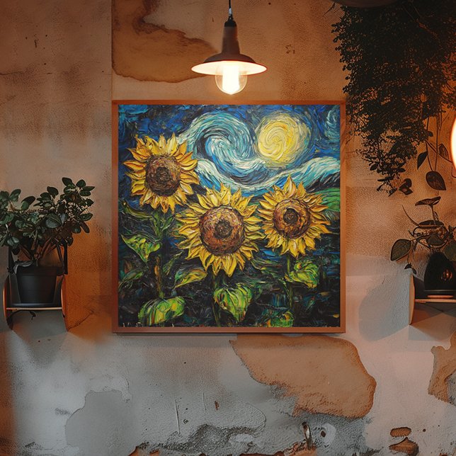 Póster Van Gogh girasoles y noche estrellada (Subido por el creador)