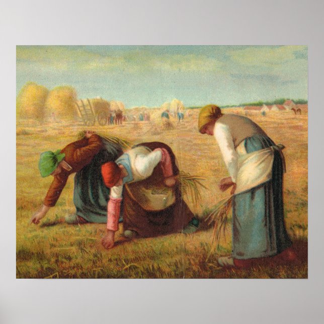 Póster Van Gogh, Gleaners en los campos (Frente)