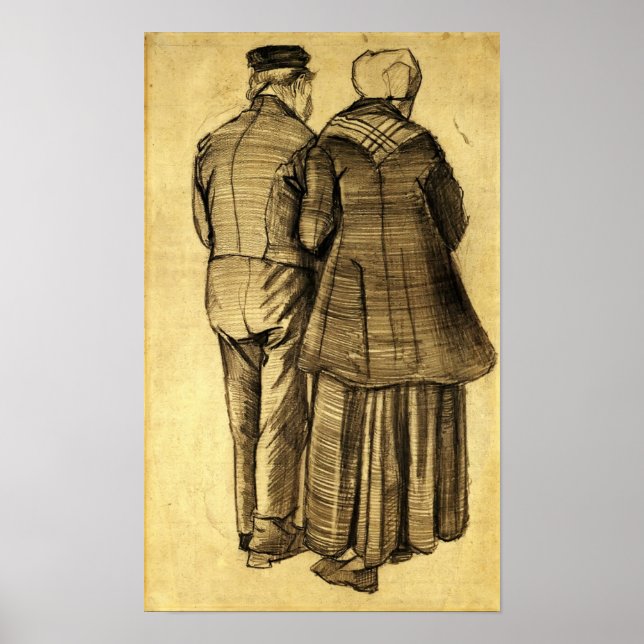 Póster Van Gogh - Hombre y mujer visto desde atrás (Frente)