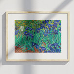 Póster Van Gogh Irises. Impresionismo floral vintage azul<br><div class="desc">Van Gogh poster "Irises". El arte del impresionismo floral azul.</div>