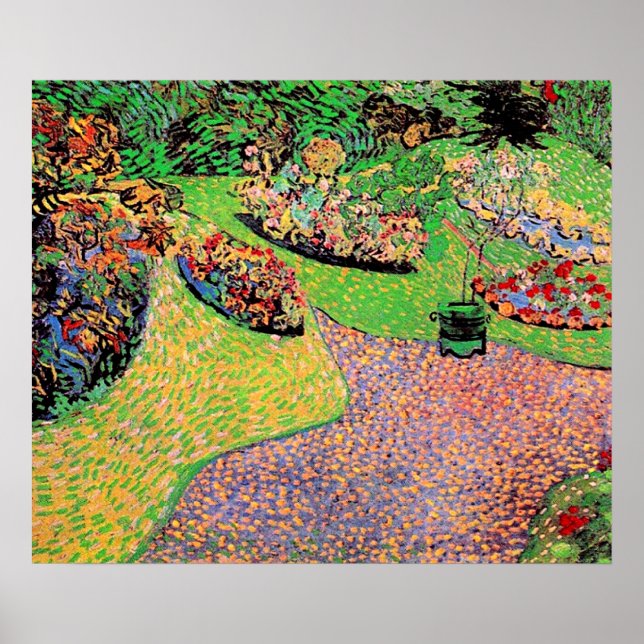 Póster Van Gogh - Jardín en Auvers, (Frente)