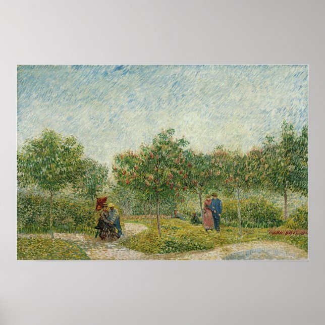 Póster Van Gogh - Jardín En Montmartre Con Amantes (Frente)
