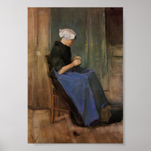 Póster Van Gogh - Joven tejiendo