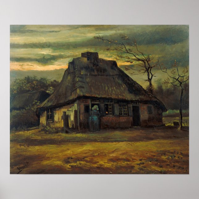 Póster Van Gogh - La cabaña (Frente)