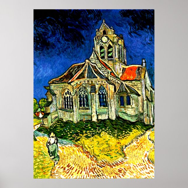 Póster Van Gogh - La Iglesia de Arles (Frente)