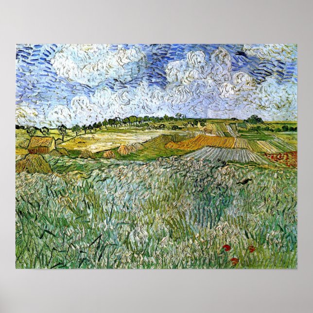 Póster Van Gogh - La Llanura De Auvers 1890 (Frente)