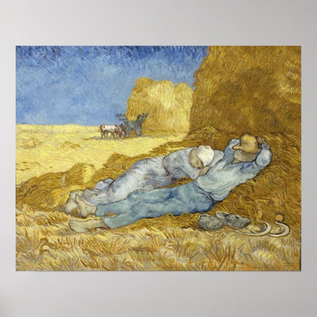 Póster Van Gogh - La Siesta (después del Millet) (Frente)
