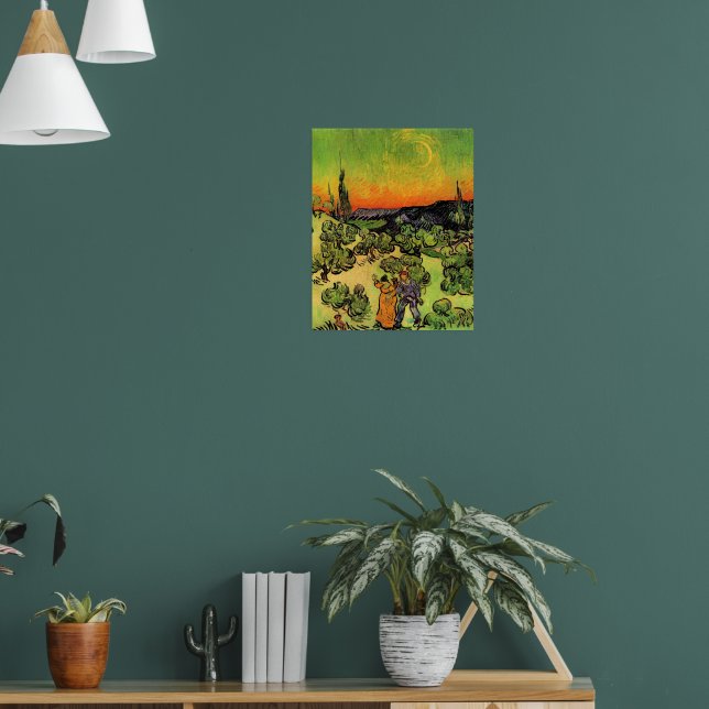 Póster Van Gogh - Landscape with Couple Walking (Salón 1)