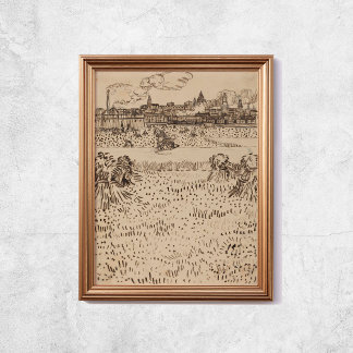 Póster Van Gogh Los Esbozos De La Cosecha