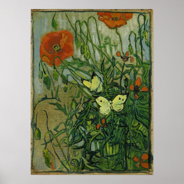 Póster Van Gogh - Mariposas Y Cachorros (Frente)