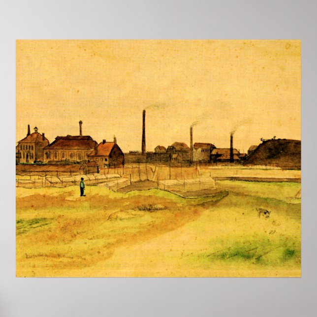 Póster Van Gogh - Mina de carbón en el Borinage, (Frente)