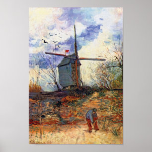 Póster Van Gogh - Molino de viento Le Moulin De La Galett