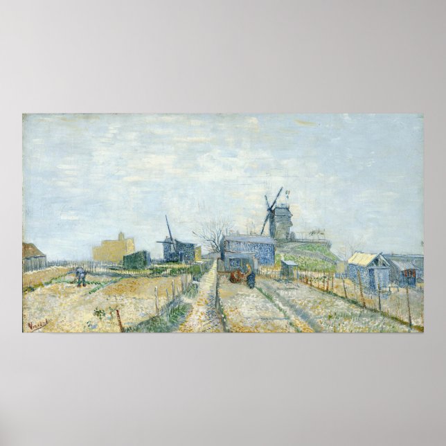 Póster Van Gogh - Molinos De Viento De Montmartre Y Gard  (Frente)