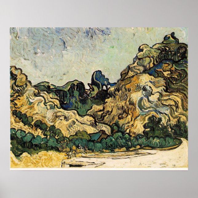 PÓSTER VAN GOGH - MOUNTAINS AT SAINT-REMY (Frente)