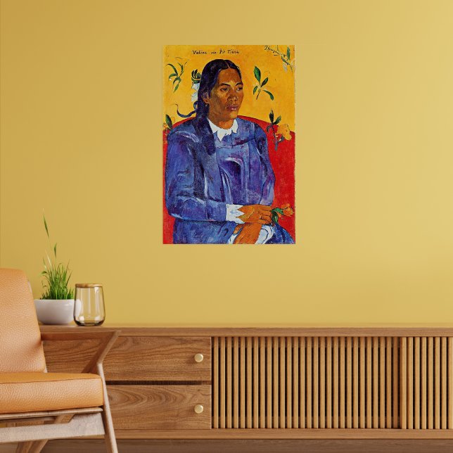 Póster Van Gogh - Mujer con una Flor (Salón 2)
