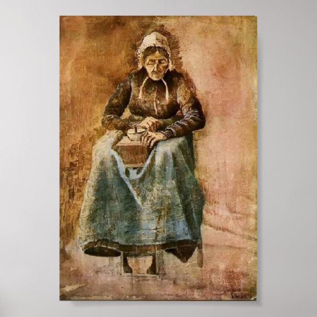Póster Van Gogh - Mujer preparando café (Frente)